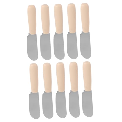 PRETYZOOM 10Pcs Stainless Steel Butter Spreader Knife Plastic Handle Baking Tool for Effortless Butter Cutting and Spreading for Home Bakery and Restaurant Use