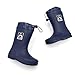 Amoji Kid Rain Boots Boy Mud Rubber Garden Farm Boots Waterproof Rain Shoes YX6517 Navy 4.5-5 Big Kid