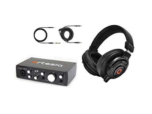 Artesia BE-AUD+ Recording Bundle w/ A22XT USB 2.0 Audio Interface and AMH 122 Deluxe Studio Monitor Headphones