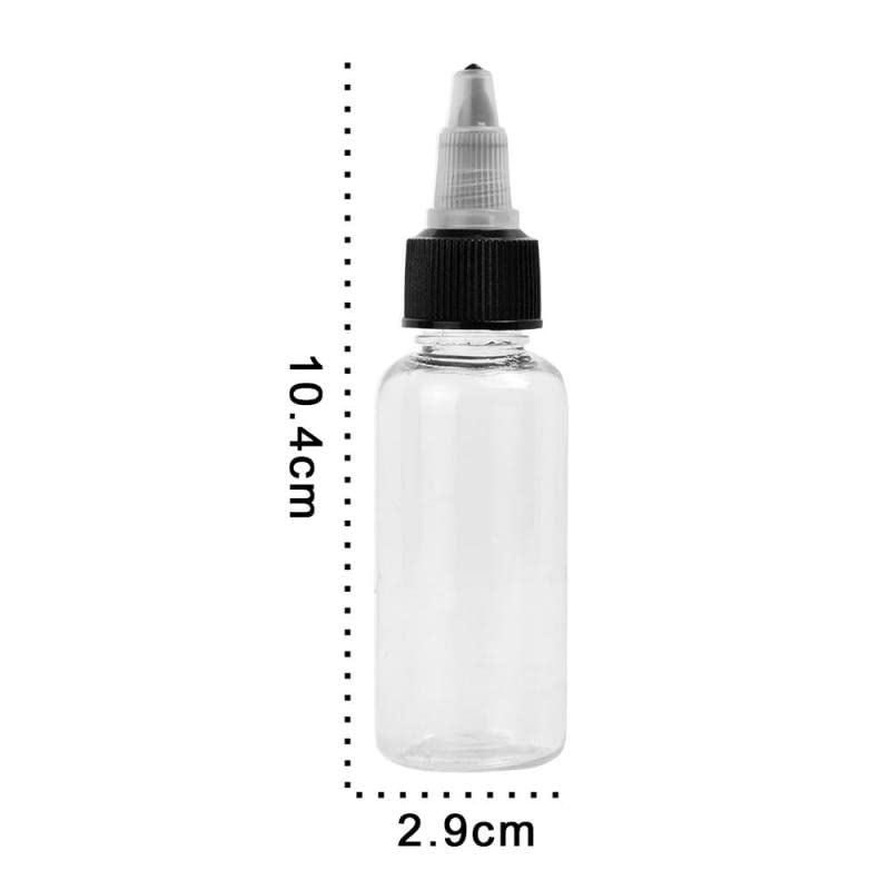 GatherTOOL 5pcs/lot Plastic Refillable Bottle Oil Liquid Dropper Bottles PET Cap Tattoo Pigment Ink Containers Empty Transparent Bottle (Color : 30ml 5pcs)
