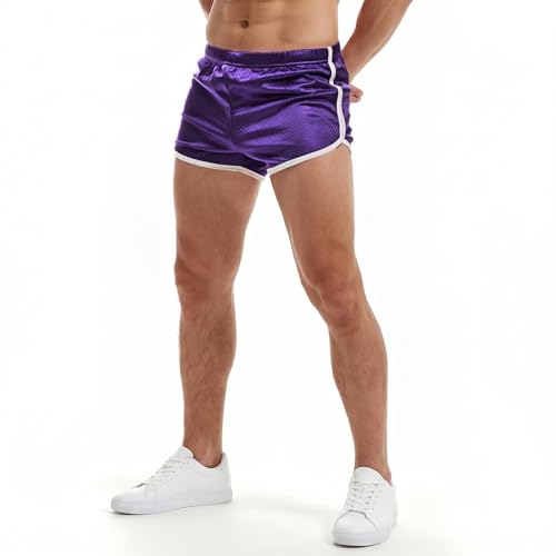 AIMPACT Mens Running Shorts Breathing Workout Gym Booty Short Shorts Purple