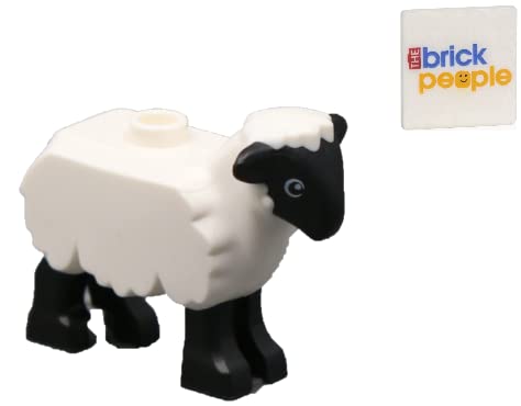 Animal Accessory: White Sheep with Black Head and Legs (1 inch Tall) - Lego