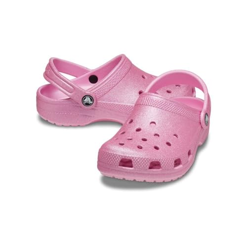 Image of Crocs Classic Glitter Clogs (Little Kid /Big Kid) Pink Tweed Glitter 1 Little Kid M