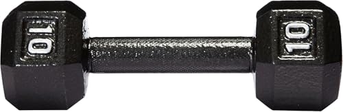 Image of amazon basics Cast Iron Hex Dumbbell | 4.5 Kgs | for Resistance Training | Built-to-Last Strength | 25 L x 8.8 W x 7.6 H cm | Black
