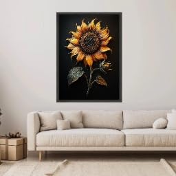 Tableau elegant sur toile fleur jaune impression haute definition - 2
