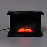Mrisata Chimenea Electrica Classic Flame Chimenea Portátil Calefactor Calentador Vertical Móvil Calefactor bajo Consumo Termostato Interior Exterio Departamento 1000W