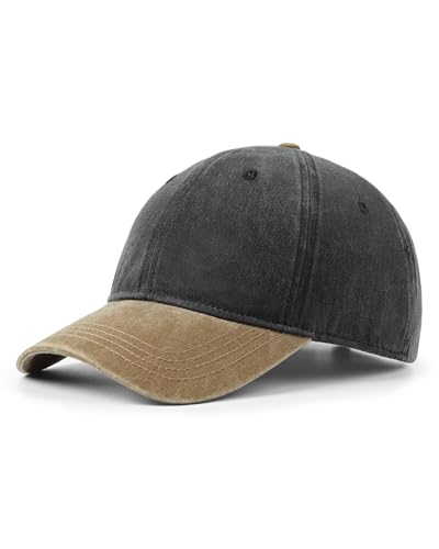 Image of XXL Baseball Cap For Big Heads, Soft Crown Washed Dad Hat, Oversized Denim Cap For Men Women Golf, Travel, Daily Wear