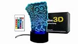 Z ZILLION CRAFT Sponge Bob 3D Illusion Night Light. USB Cable or Battery Support Touch Sensor Mode with Multiple Colors Changing.