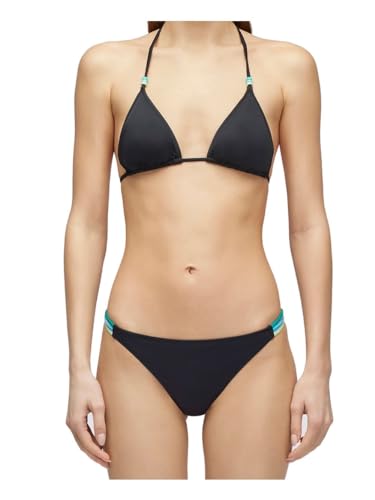 SUNDEK Bikini Mujer WB00KNL30RB Jennifer Negro Triángulo Slip Fijo Arco Iris PE24, Negro , L