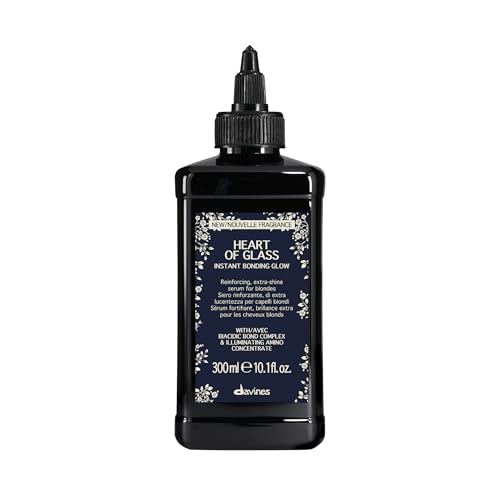Davines Heart of Glass Instant Bonding Glow Fast-Acting Reinforcing Serum for Blonde Hair - Illuminates & Strengthens with Biacidic Bond Complex - Weightless Texture 10.14 Fl Oz
