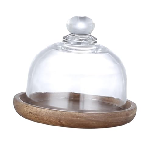 DOITOOL ガラス蓋付きケーキトレイ 迷?甜品? 日式デザートプレート カップケーキ用 テーブルウェア 朝食皿 実用的で な長期使用向け