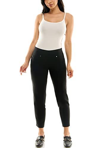 Zac & Rachel Women's Pull on Ankle Pant with Metal Studs4