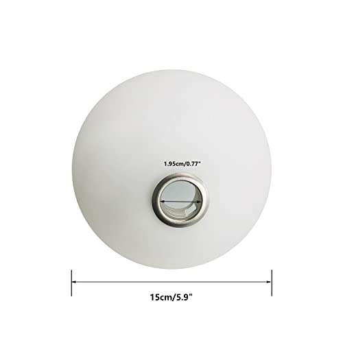 KCO Lighting Frosted White Glass Globe Shade Replacement Frosted White Glass Lampshade Cover for Light Fixtures Wall Sconces Chandelier Pendant Light, 5.9” Diameter