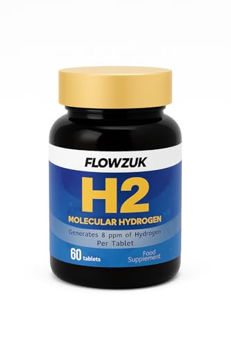 Flowzuk H2 Molecular Hydrogen Tablets – 60 Servings | Generates 8ppm Molecular Hydrogen in Water | Premium Food Supplement | Dissolvable Hydrogen Effervescent Hydration Water Tablets