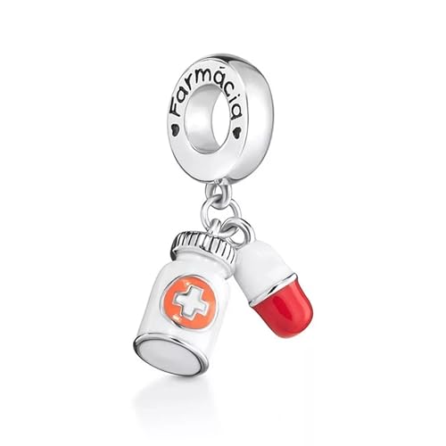 Pharmacy, Get Well Soon Charm, 925 Sterling Silver, Gift For Wife, Women, Friends, Family, Compatible To Pandora