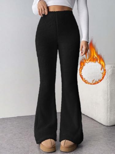 Image of KOTTY Women's Coral Fabric Flared Fit Pant - Super Soft Thermal Design for Stylish Cold Weather Comfort