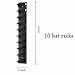 YVYAVGE 2 PCS Wall Mounted Hat Organizer - Strong Adhesive Multilayer Baseball Cap Rack Holds 20 Hats, Space-Saving Storage for Closet Door & Bedroom (Black)