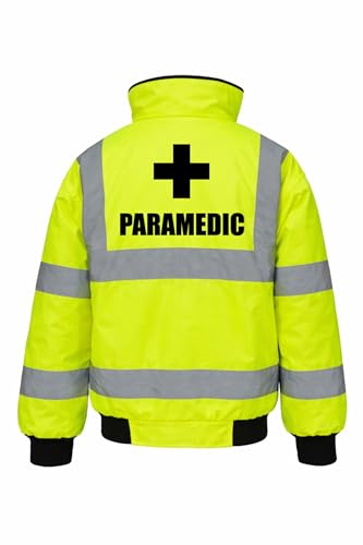 Image of Paramedic Kids Hi Vis Yellow Bomber Jacket, Reflective High Visibility Safety Childs Coat, By Brook Hi Vis, Small 4-6 Years