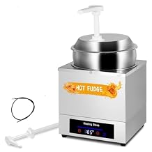 Digital Nacho Cheese Dispenser 7.4Qt Nacho Cheese Warmer with 2 Pumps&9 Stickers, Hot Fudge Dispenser Insulated Pump Dispenser for Cheese Hot Fudge Butter Caramel Plastic Pumps