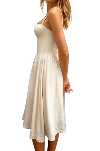 Image of CHYRII Women Fashion Summer 2025 Sweetheart Neck Spaghetti Straps Corset A-Line Long Sundress Midi Dress