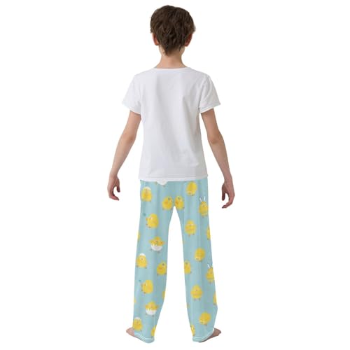ZZXXB Lovely Chicken Print Boys Long Pants Soft Trousers Elastic Waist Kids Lounge Bottoms with Pockets S-XL3