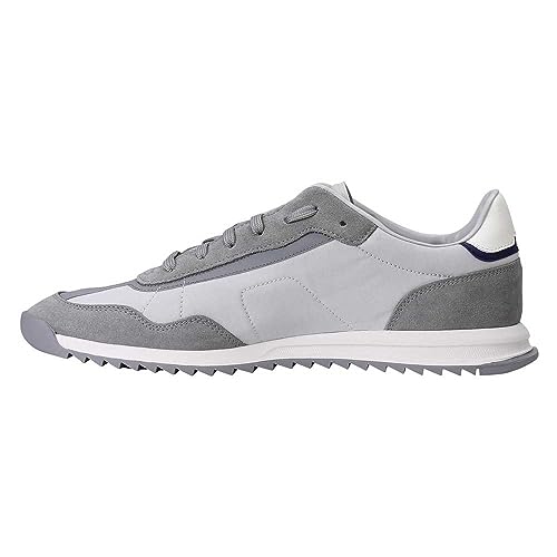 Image of BOSS Men's Zayn Low Profile Suede Leather Two Tone Sneaker