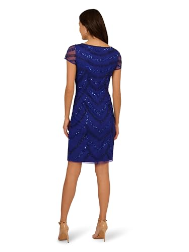 Image of Adrianna Papell Womens Beaded Cocktail Dress
