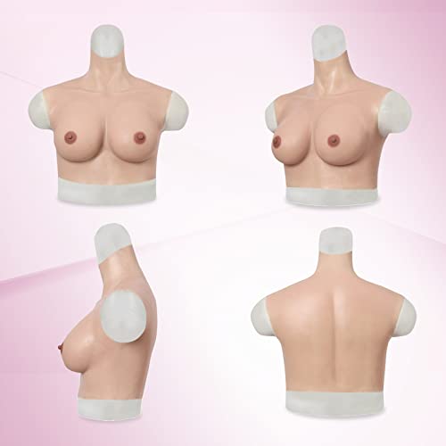 Image of ROANYER Silicone Breast Forms Large Size Fake Boobs for Crossdresser in 220-330lbs C G Cup Breastplate Transgender Drag Queen