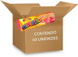 Biscoito Recheado Morango Liane contendo 3 unidades de 115g cada