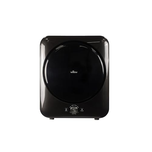 Willow W3TDB Compact 3kg Vented Tabletop Tumble Dryer with 8 Programmes Portable Front Loading Dryer for Flats & Small Spaces Black