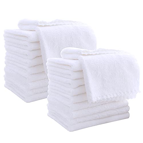 20 Pack Large Burp Cloths for Baby - 20" by 10" Ultra Absorbent Burping Cloth, Hand Washcloths, Newborn Towel - Milk Spit Up Rags - Burpy Cloths for Unisex, Boy, Girl - Burp Cloths Set(White)