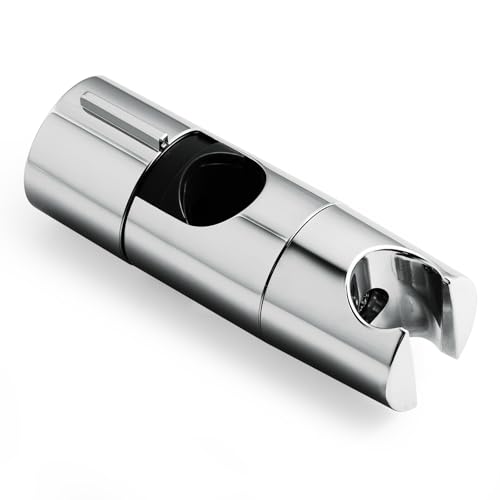 OFFO Support Pommeau de Douche,Support Douchette réglable de 19 à 25 mm de diamètre,Support de Douche pour Barre de Poussée Réglable,Mural Coulissant de Remplacement pour Salle de Bain,Chromé