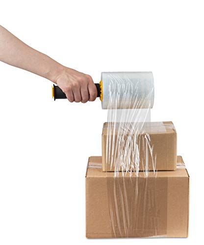 Modern Innovations Clear Stretch Wrap Roll Bundle - (2) 15" Rolls, (2) 5" Rolls, (2) Handles,(4000 Feet) Shrink Wrap For Moving, Packing Supplies For Wrapping Furniture, Plastic Pallet Cling #TOP6