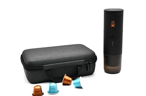 WoWnita Cafetera portátil Cafetera Superautomática café molido y de Cápsulas NS portátil autocalentadora Regalo Ideal para Amantes del Café Máquina de Café Eléctrica Cafetera Mini (Negro)