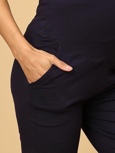 Image of The Mom Store Maternity Track Pants | for Pregnant Women with Ultimate Comfort | Prenatal Yoga Pants | Pre and Post Pregnancy
