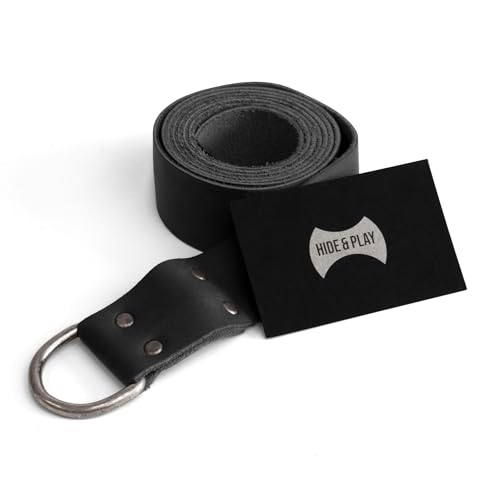 Hide & Play, Leather Medieval Belt with Half Ring Closure, Renaissance Style, Adjustable Strap for Viking Cosplay, Handmade 5