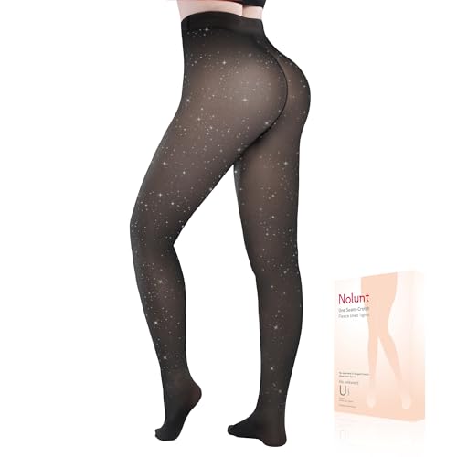Image of Fleece Lined Tights Sheer Women,Fake Translucent Warm Pantyhose Leggings Sheer Thermal Tights for Women in Winter.