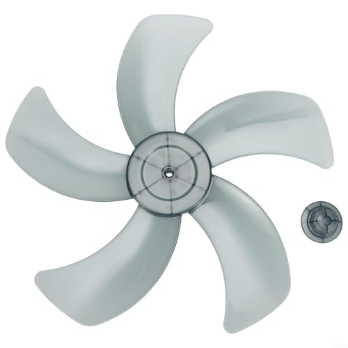 LaoSShu Sustitución de la Hoja del Ventilador de 16", 375 mm como Accesorio de Ventilador Resistente a la Alta Temperatura de plástico de bajo Ruido con Tapa de Tuerca(Black)