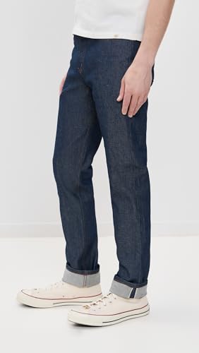 Naked & Famous Denim Men's Weirdguy Tapered Fit Jean in Natural Indigo Selvedge4