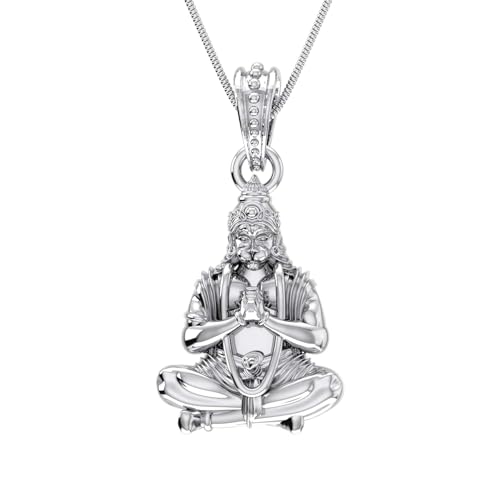 Pendentif argent sterling 925 médaillon Seigneur Bajrang Bali homme femme