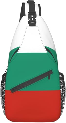Mochila bandolera unisex bandera Bulgaria negra miniatura 1