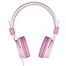 Produktbild Thomson Kopfhörer Kinder (85dB Lautstärkebegrenzung, faltbar, einstellbarer Kopfbügel, weich gepolstert, 1,2 m Kabel, Kinderkopfhörer für Schule, Auto, Reise, Doppelstecker für gemeinsames Hören) rosa