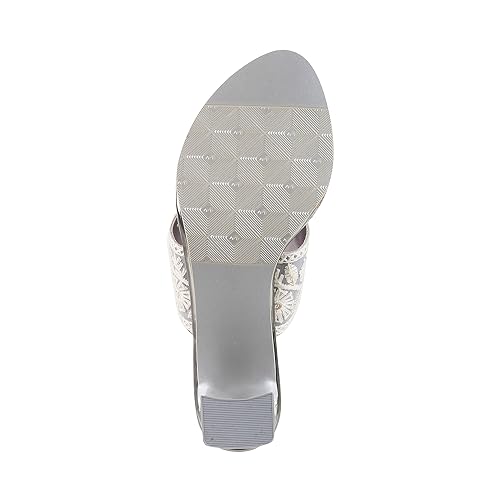 Image of Metro Women Ethnicwear Embroidered Block Heel Sandal