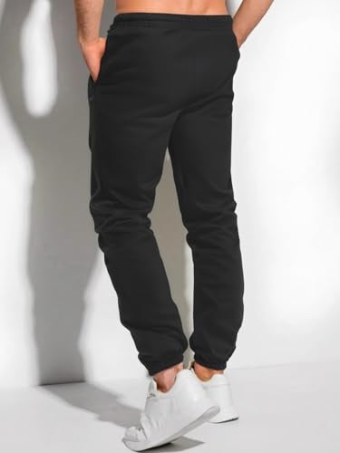 Men's Joggers 5-Pack:Tapered Elastic Cuff Sweatpants-Polyester(5 Colors),S-XXL Regular Fit,Lightweight&Wrinkle-Free3