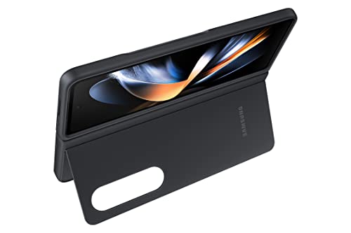 Image of Samsung Plastic Galaxy Z Fold4 Slim Standing Cover, Protective Phone Case, Prop Up For Hands Free Viewing, Soft, Matte Surface, Us Version, Black