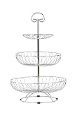 Auroni Obst Etagere rund 3 stöckig Obstkorb Metall Draht - Silber/Chrom - Obstschale Obstständer mehr Platz auf der Arbeitsplatte Küche - 47 cm hoch, max. Durchm. 30 cm zum Geschenkidee