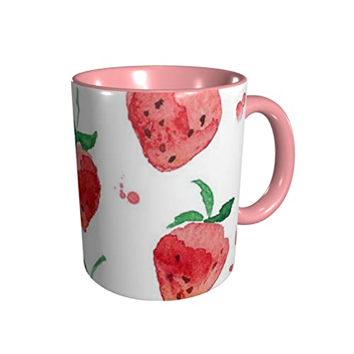 いちご マグカップ 330ml おしゃれ コーヒーカップ セラミック ティーカップ 耐熱 耐冷 大容量 電子レンジ対応 家庭用 オフィス用 結婚祝い 記念日 贈り物
