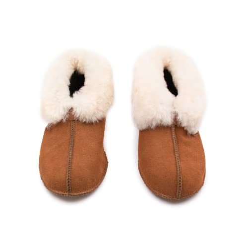 surell Shearling Lamb Soft Sole Slippers - Tan2