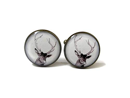 Mancuernillas Death Devil Deer estilo Vintage miniatura 1