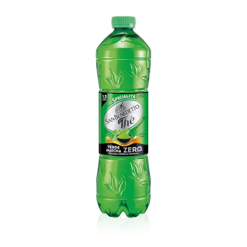 San Benedetto, Thè Verde Matcha Freddo Zero, 1,5 L Bevanda Dissetante Analcolica, Gusto Fruttato, Tappo Click, Senza Zuccheri, Conservanti e Coloranti